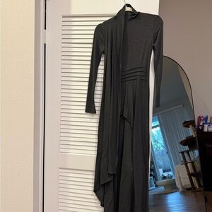 Chic Charcoal Long Sleeve Dress